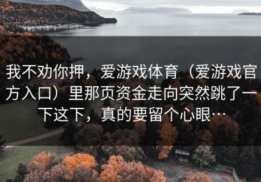 我不劝你押，爱游戏体育（爱游戏官方入口）里那页资金走向突然跳了一下这下，真的要留个心眼…