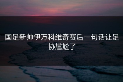 国足新帅伊万科维奇赛后一句话让足协尴尬了