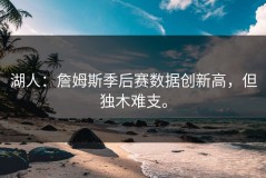 湖人：詹姆斯季后赛数据创新高，但独木难支。