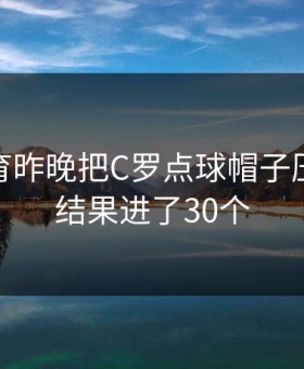 完美体育昨晚把C罗点球帽子压到588，结果进了30个