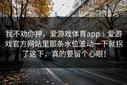 我不劝你押，爱游戏体育app｜爱游戏官方网站里那条水位波动一下就拐了这下，真的要留个心眼！