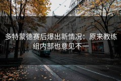 多特蒙德赛后爆出新情况：原来教练组内部也意见不一