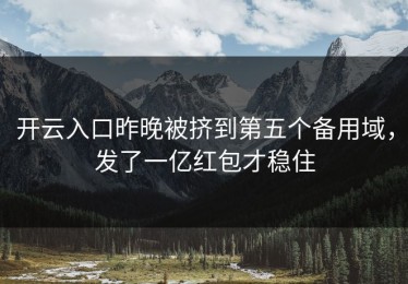 开云入口昨晚被挤到第五个备用域，发了一亿红包才稳住
